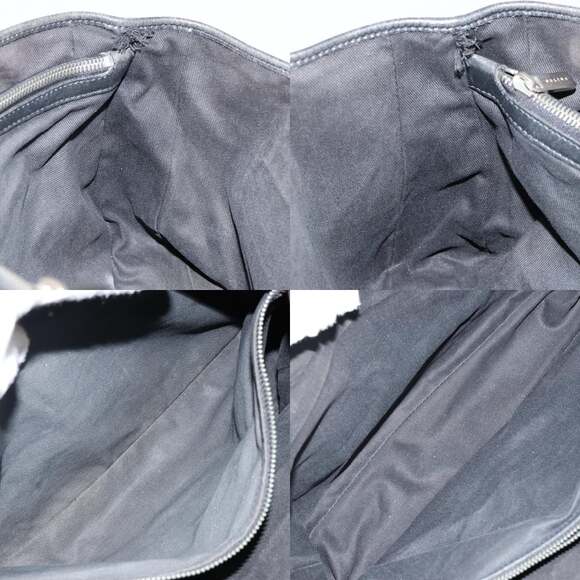 CELINE Macadam Canvas Boogie Hand Bag Dark Brown Black Silver - Picture 12 of 13